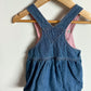 Overall Jean Dress with Pink Liner / 12-18m