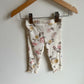 Floral Ribbed Leggings / 6-9m