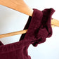 Maroon Ribbed Bubble Romper / 18-24m