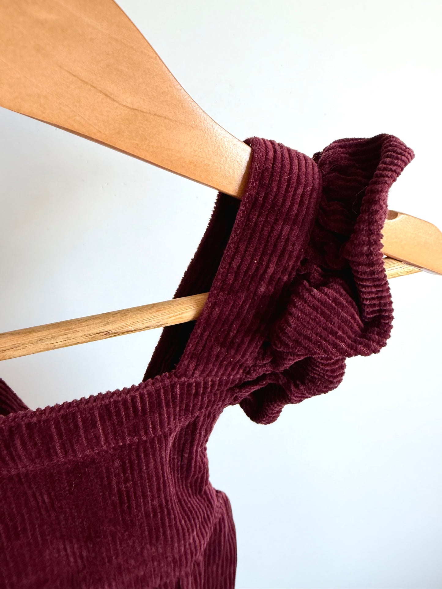 Maroon Ribbed Bubble Romper / 18-24m