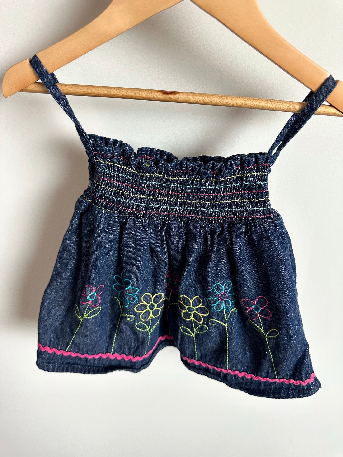 Jean Embroidery Floral Dress / 12m