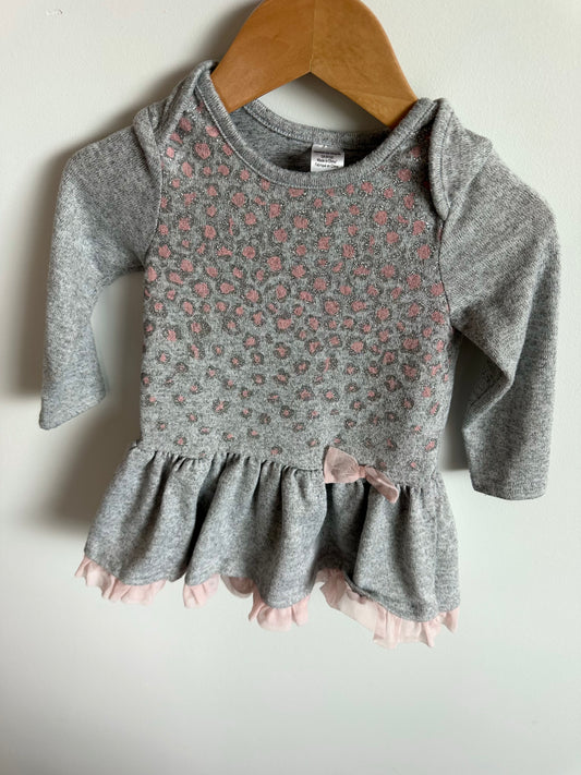 Sparkly Long Sleeve Tulle Dress / 6-12m