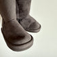 Grey Fuzzy Bow Boots / Size 5 Toddler