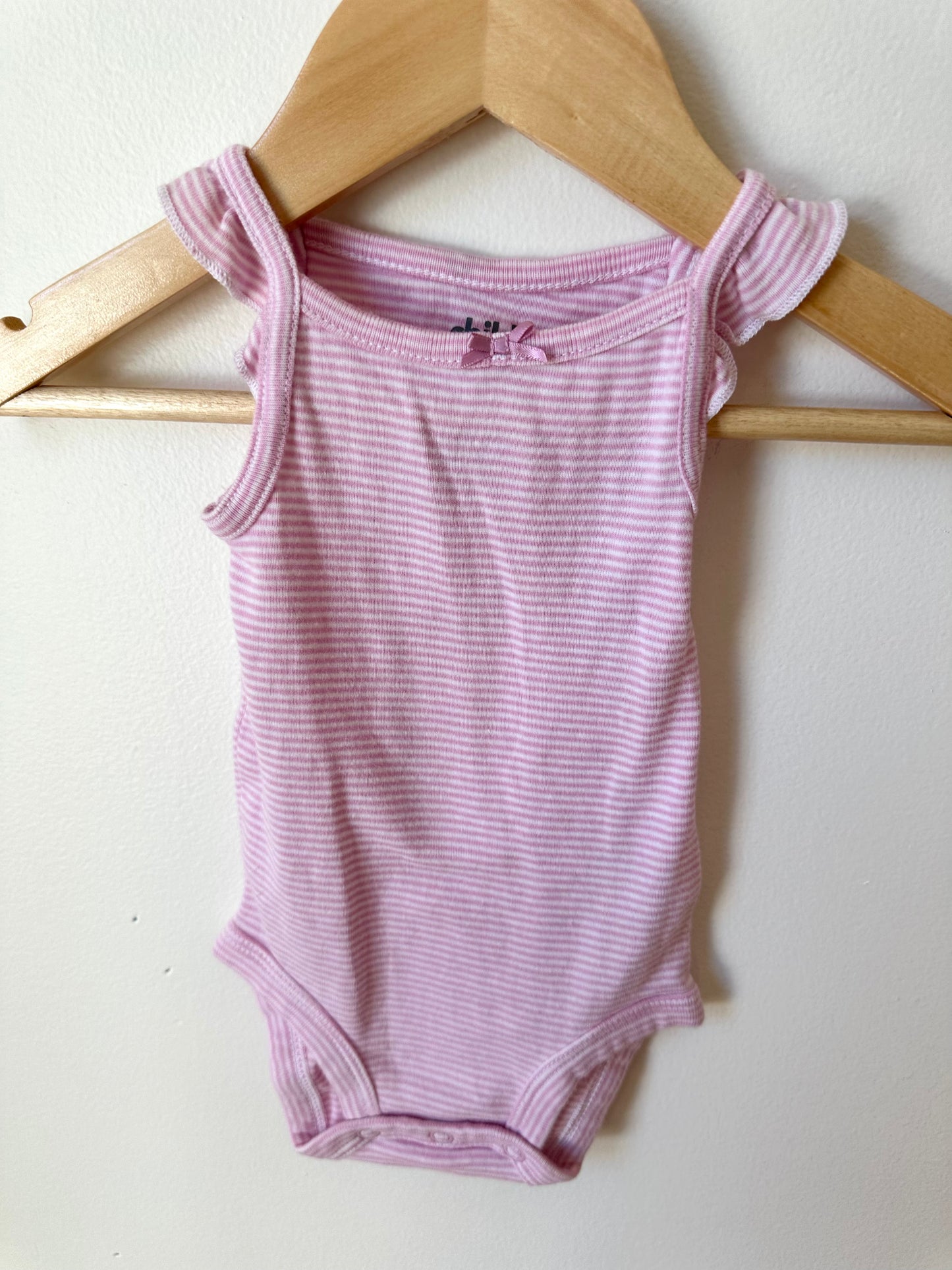 Pink Striped Tank Bodysuit / 0-3m