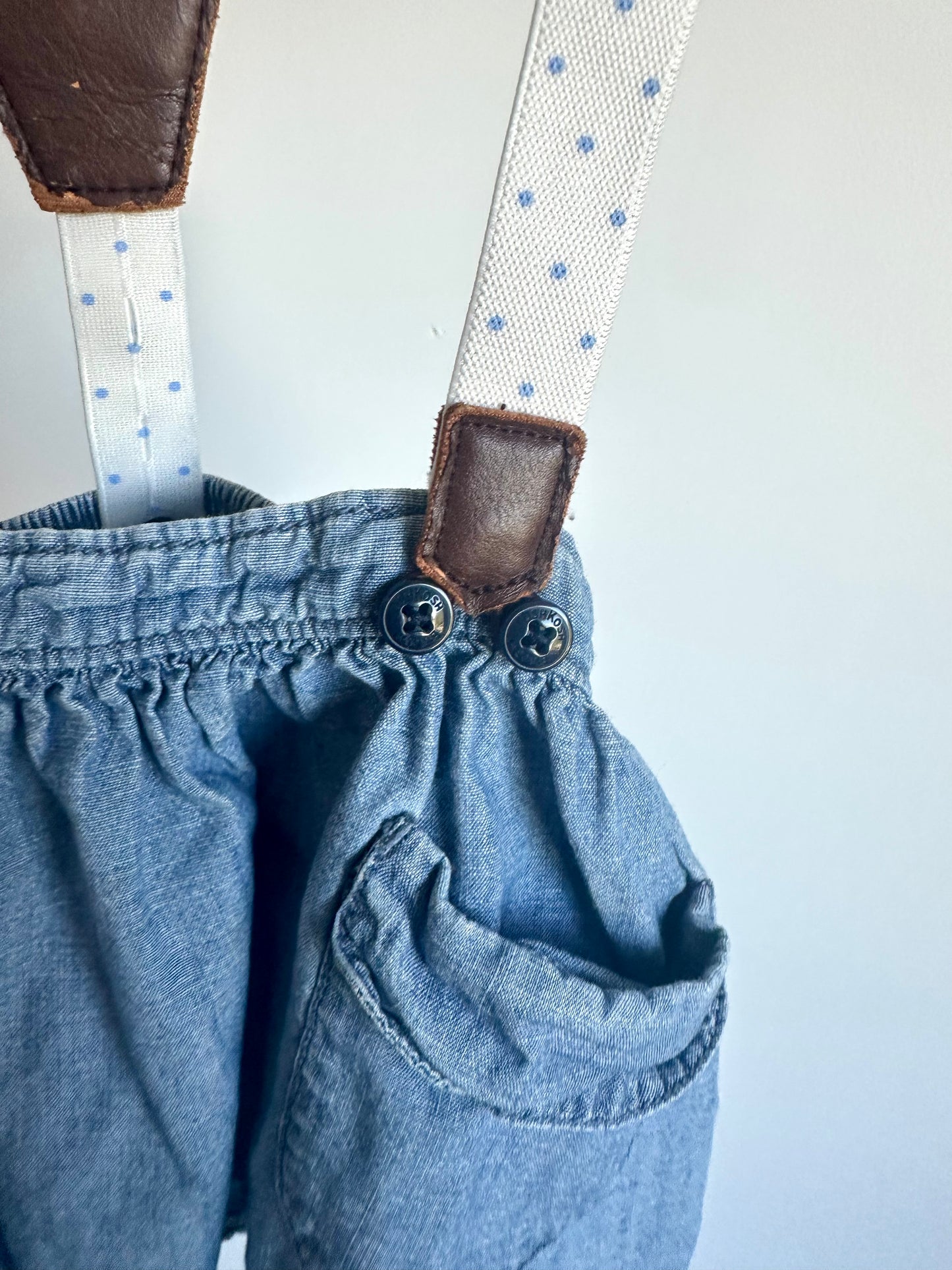Chambray Skirt with Suspenders / 2T