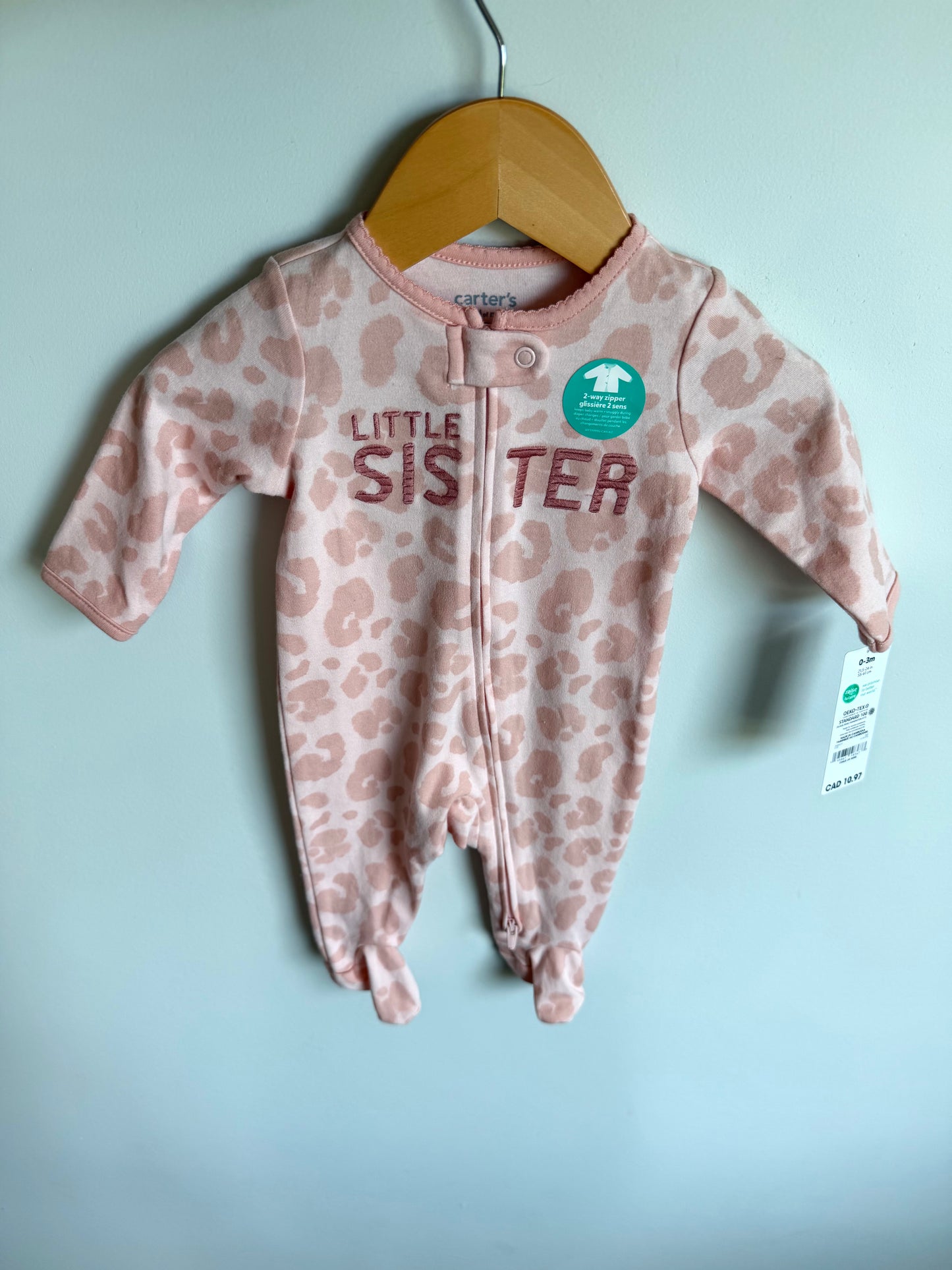Little Sister Animal Print Sleeper (With tags) / 0-3m