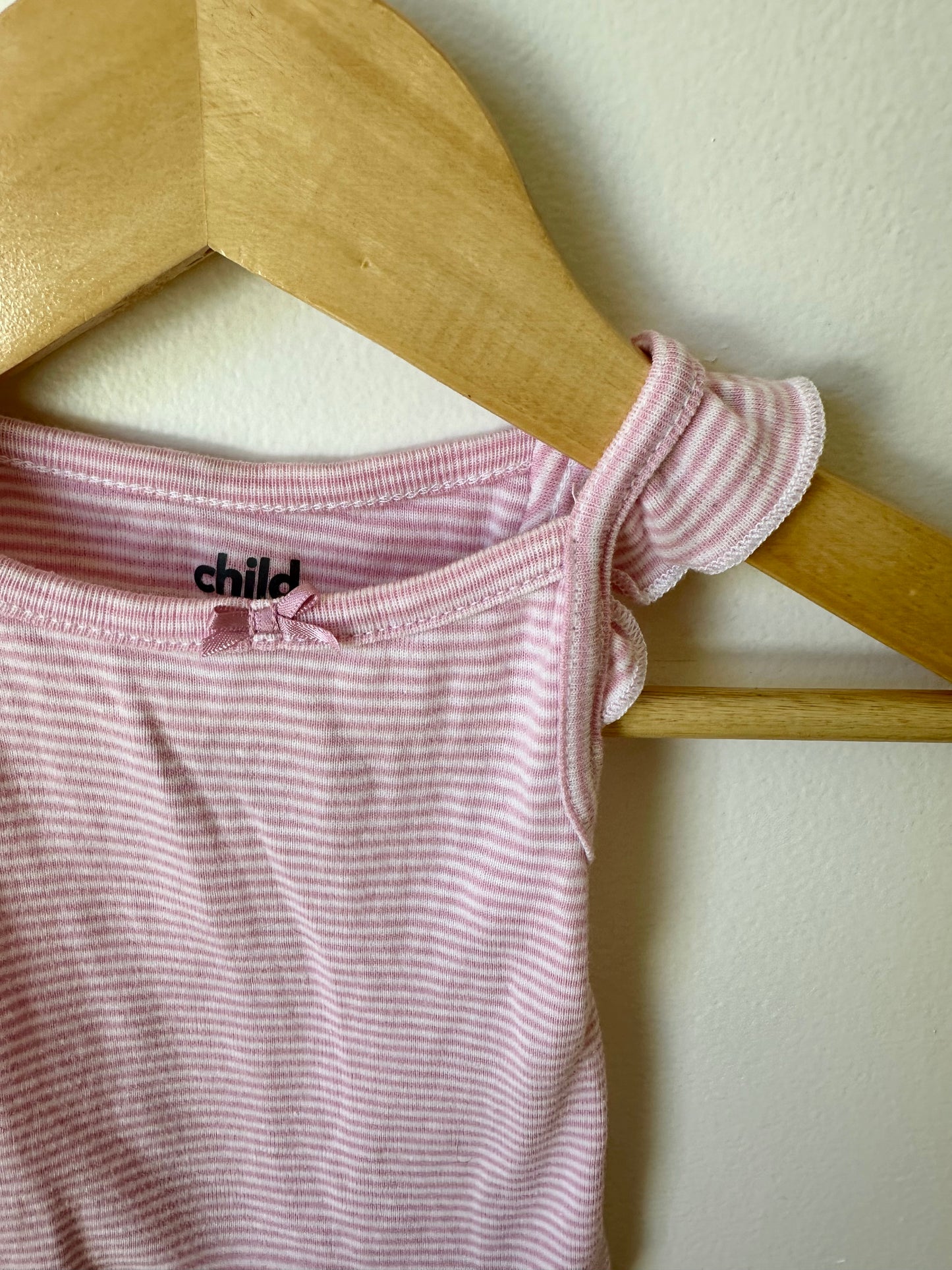 Pink Striped Tank Bodysuit / 0-3m