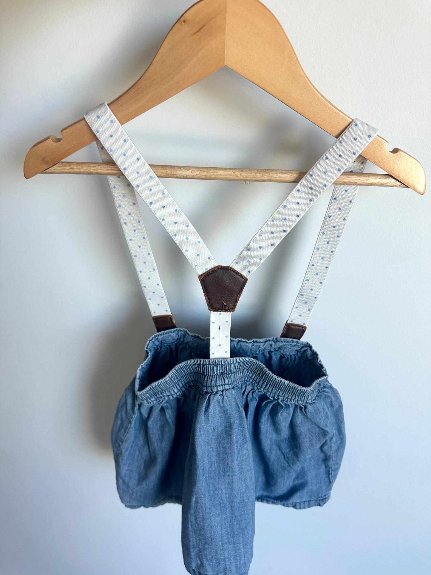 Chambray Skirt with Suspenders / 2T