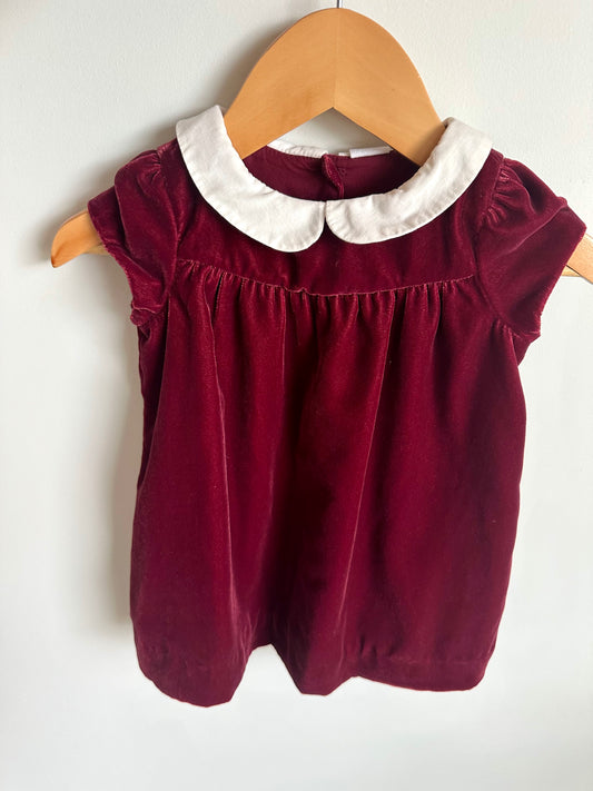 Gap Maroon Velour Dress / 6-12m