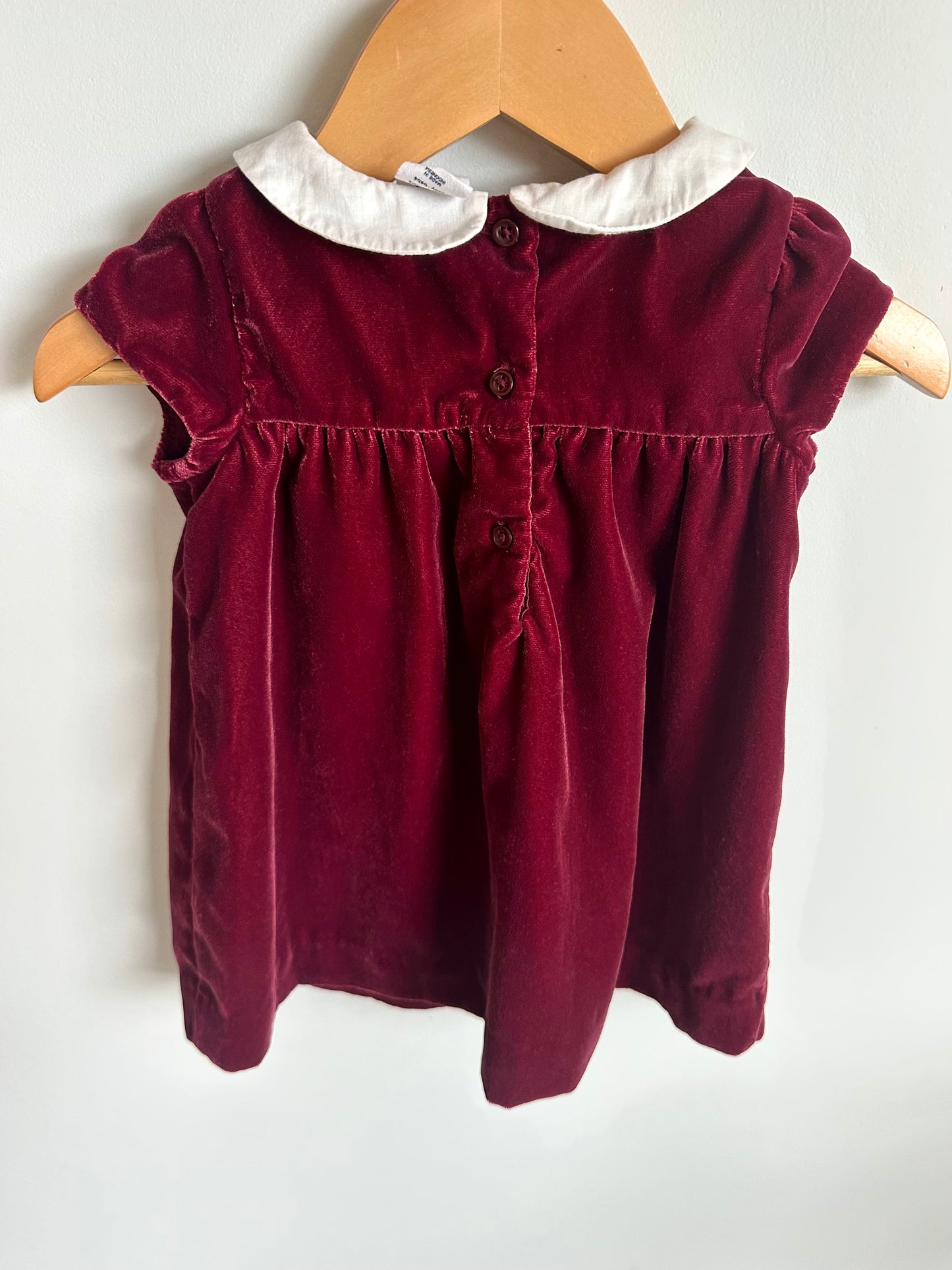 Gap Maroon Velour Dress / 6-12m