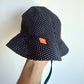 Navy Polka Dot Hat / 6-12m