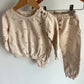 Organic Tan Floral Sweater + Pants Set (PLAY) / 3T