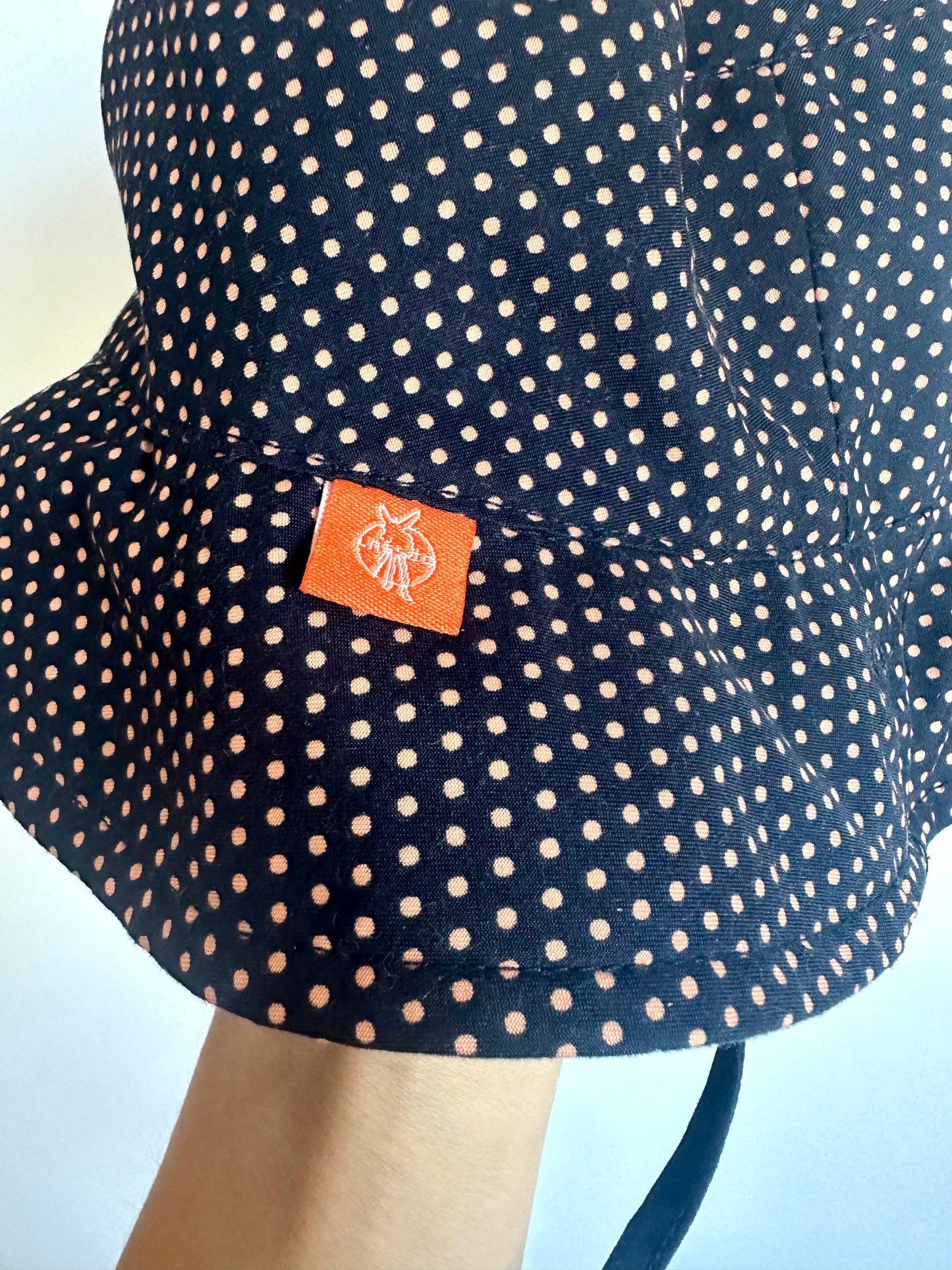 Navy Polka Dot Hat / 6-12m