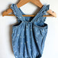 Flamingo Chambray Romper / 18-24m
