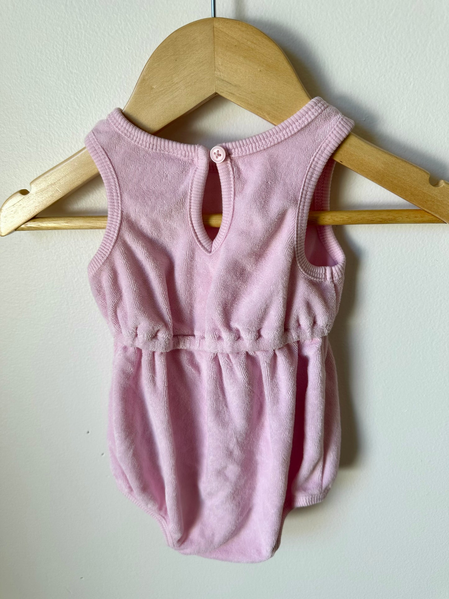 Pink Terry Romper / 0-3m