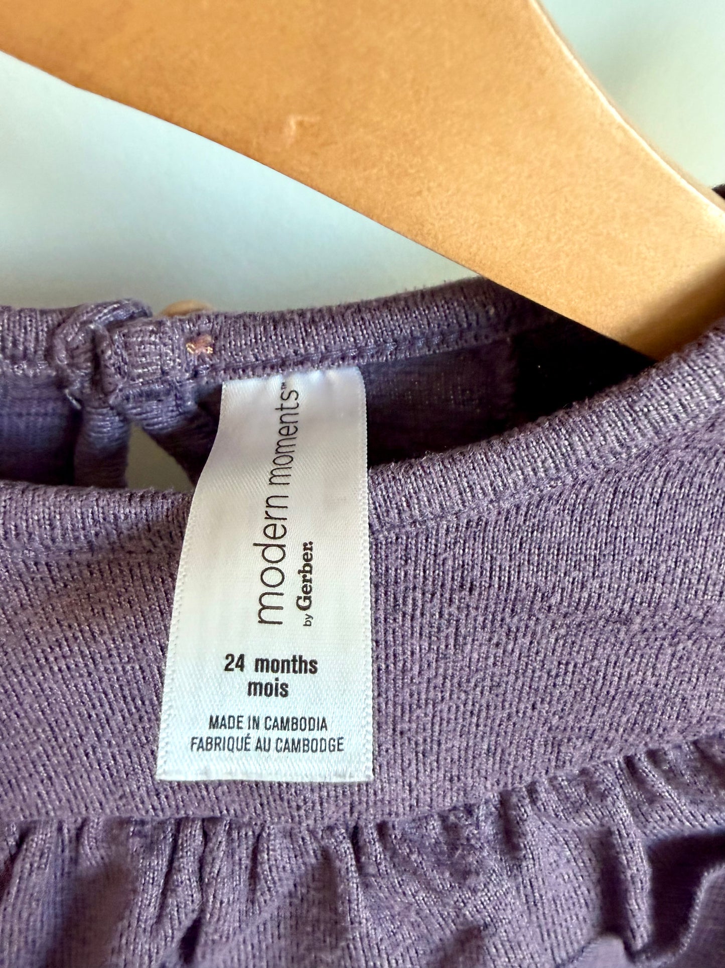 Purple Ruffle Top + Pants Set / 24m
