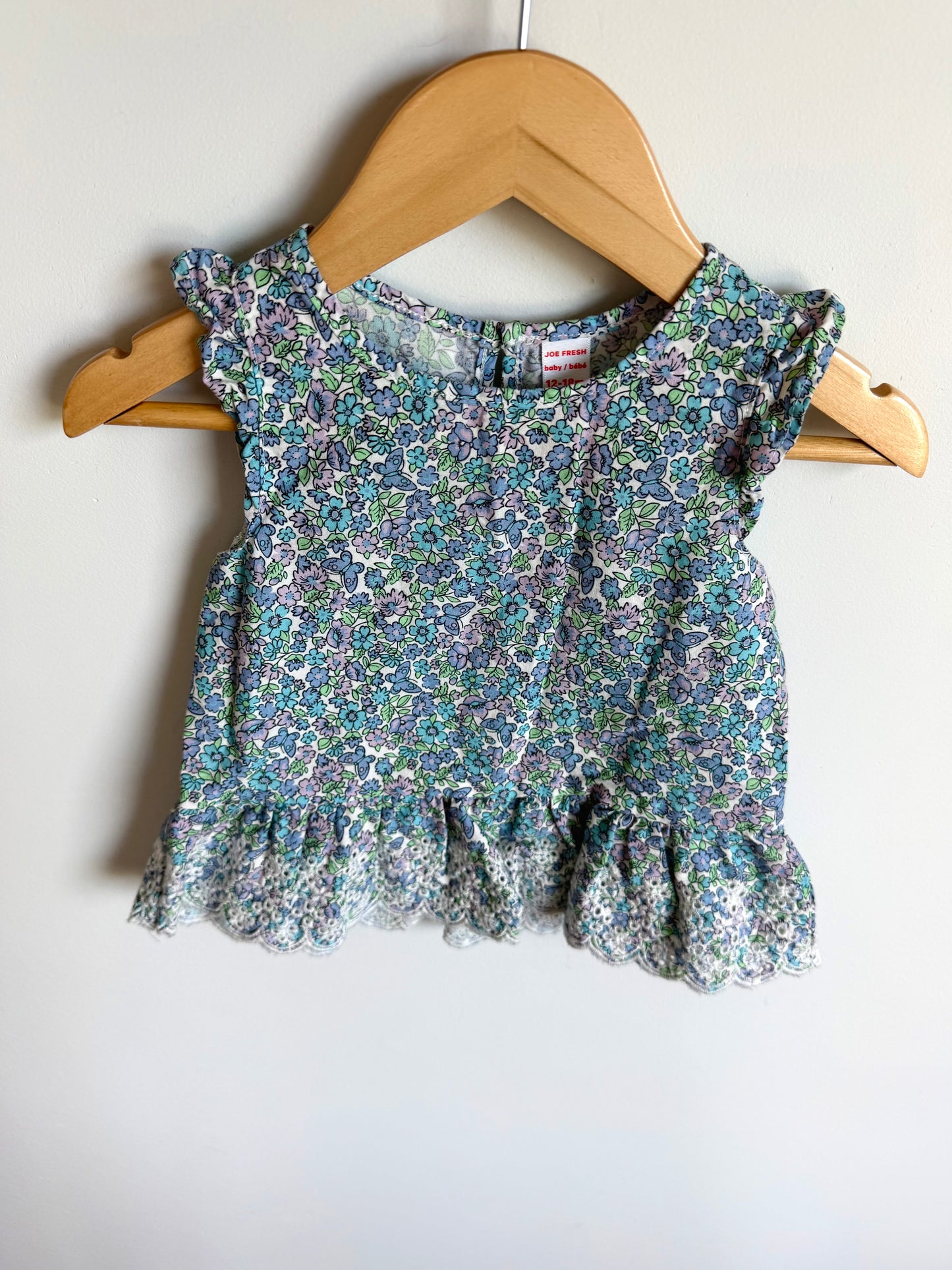 Butterfly Floral Eyelet Bottom Tunic Top / 18-24m