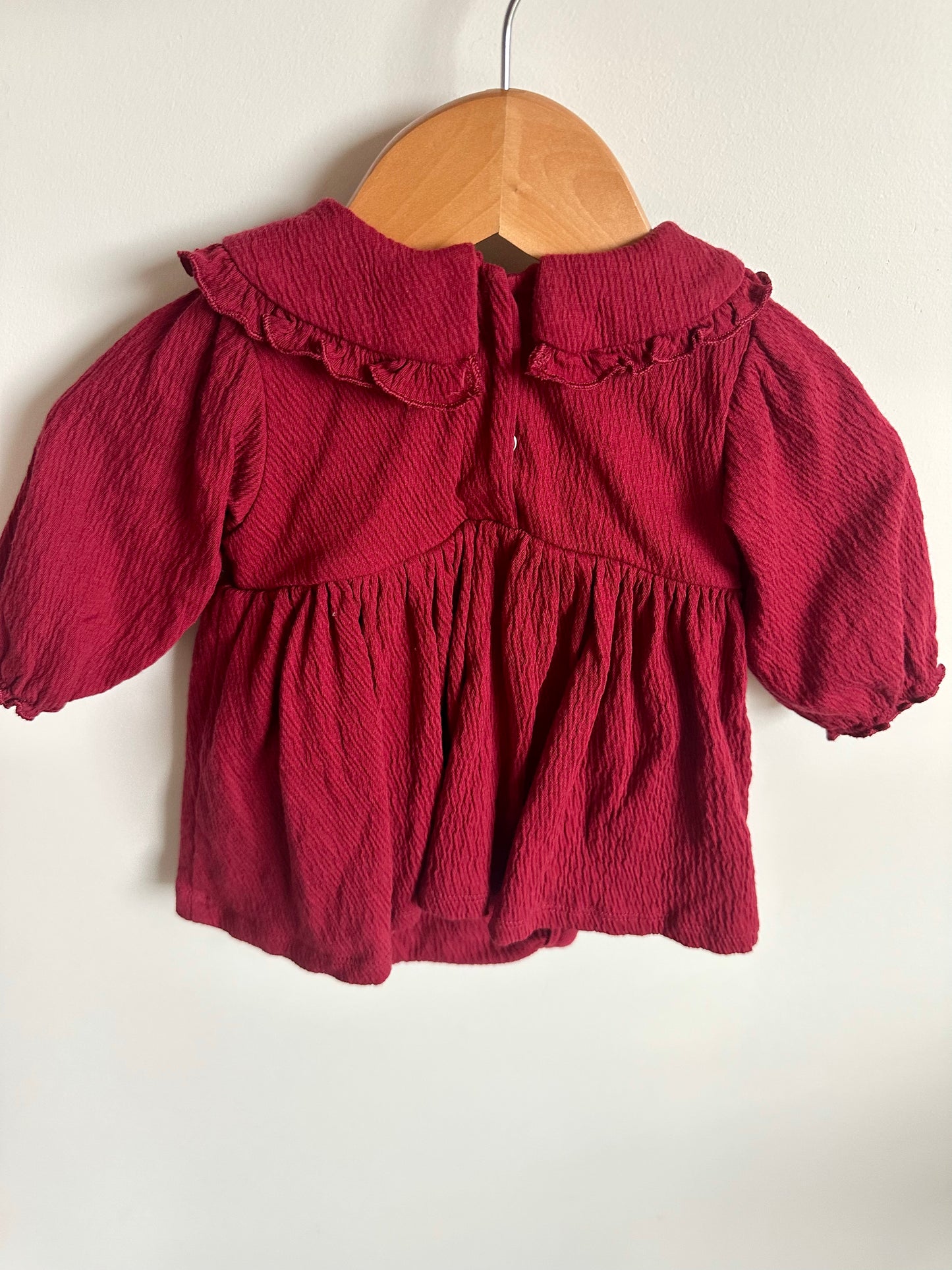 H&M Organic Crimson Bodysuit Dress / 1-2m