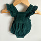 Green Cord Bubble Romper / 0-3m