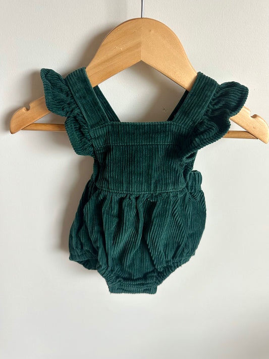 Green Cord Bubble Romper / 0-3m