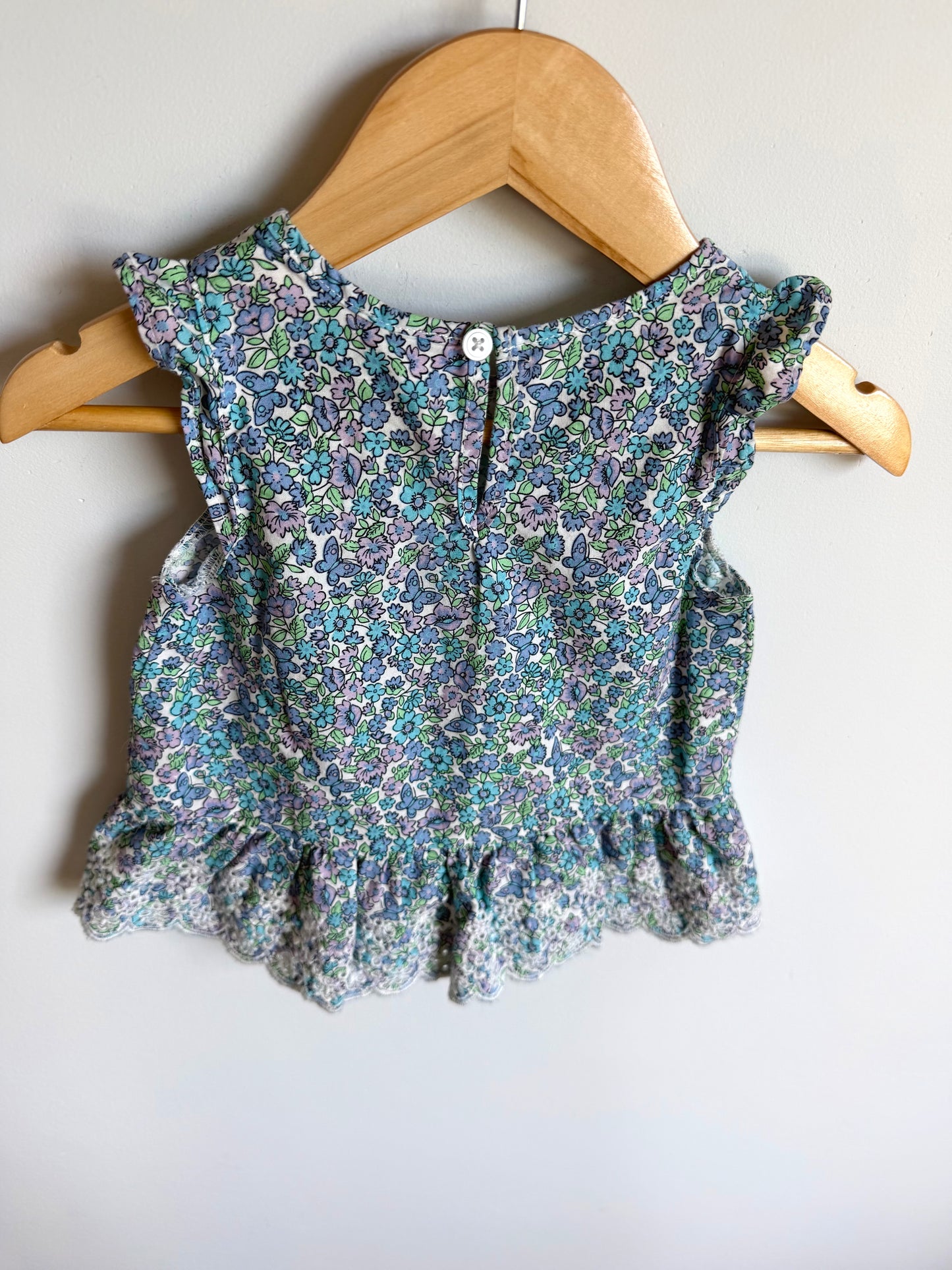 Butterfly Floral Eyelet Bottom Tunic Top / 18-24m