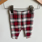 White + Red Plaid Leggings / 0-3m