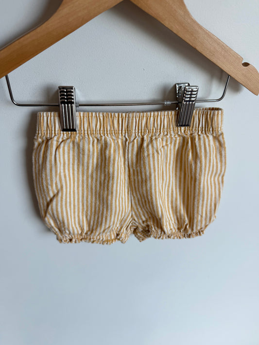 Yellow Striped Bloomer Shorts / 18m