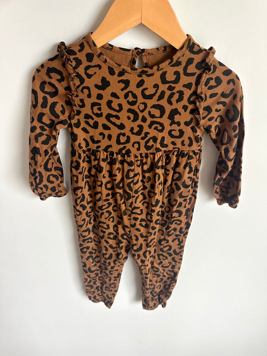 Animal Print Long Sleeve Jumpsuit / 18-24m