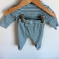 Blue Stripes Top + Pants Set / 3m