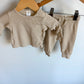 H&M Oat Waffle Top + Pants Set / 1-2m