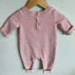 Gap Pink Fleece Embroidered Reindeer Jumpsuit / 0-3m