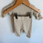 H&M Oat Waffle Top + Pants Set / 1-2m