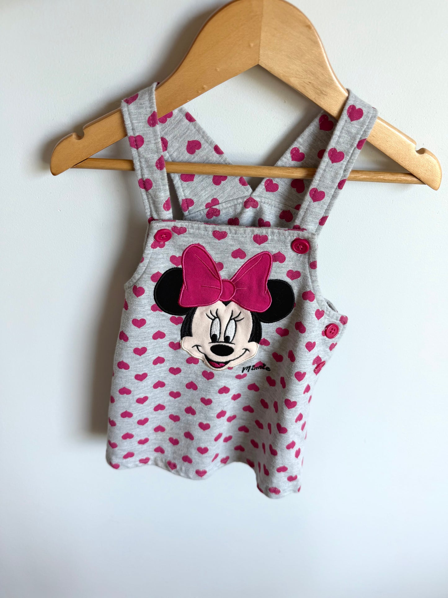 Minnie Mouse Heart Overall Dress / 18m