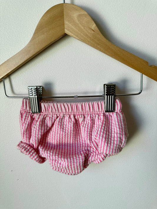 Pink Pinstripe Gap Bubble Shorts / 0-3m