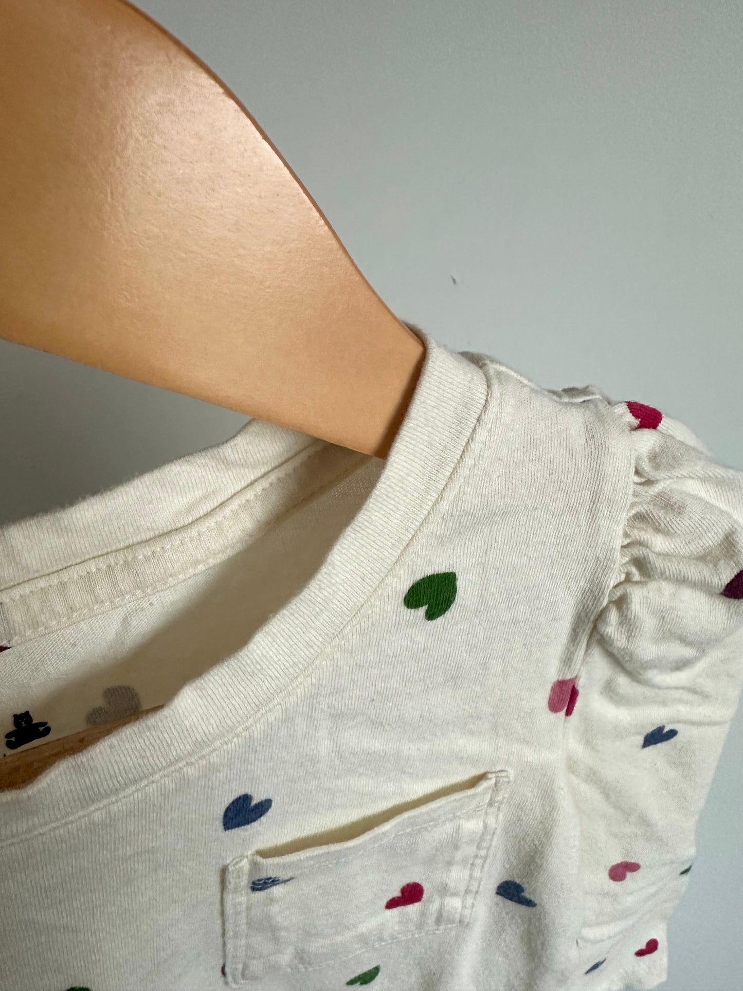 Heart Puffy Sleeve Top / 3T