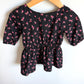 Black Pink Flower Zipper Dress / 18m