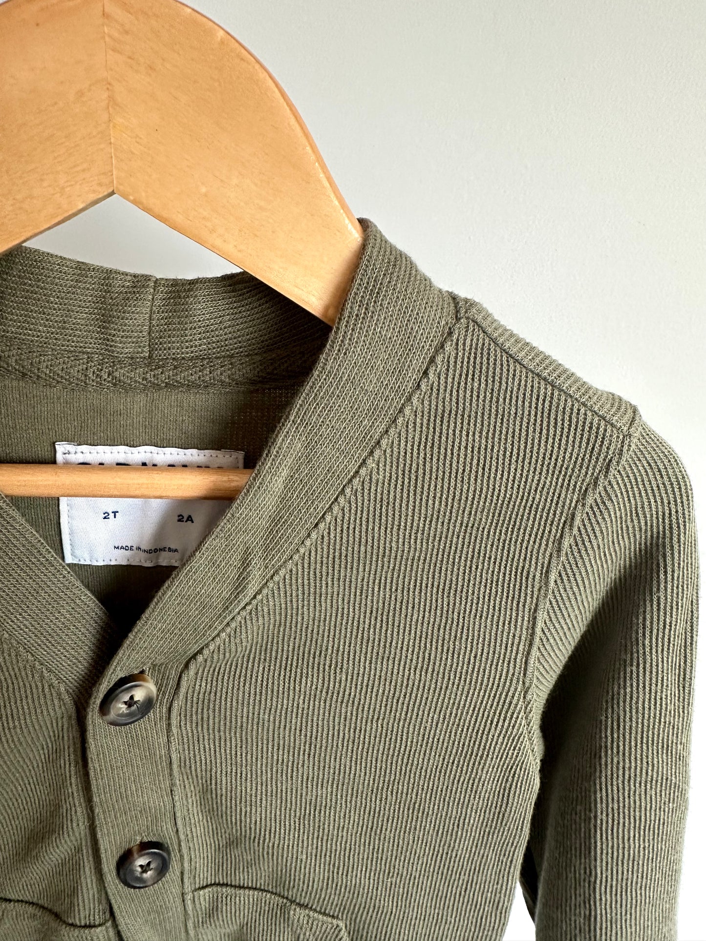Green Cardigan with Pockets / 2T