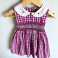 Gingham Embroidery Flower Dress / 12m