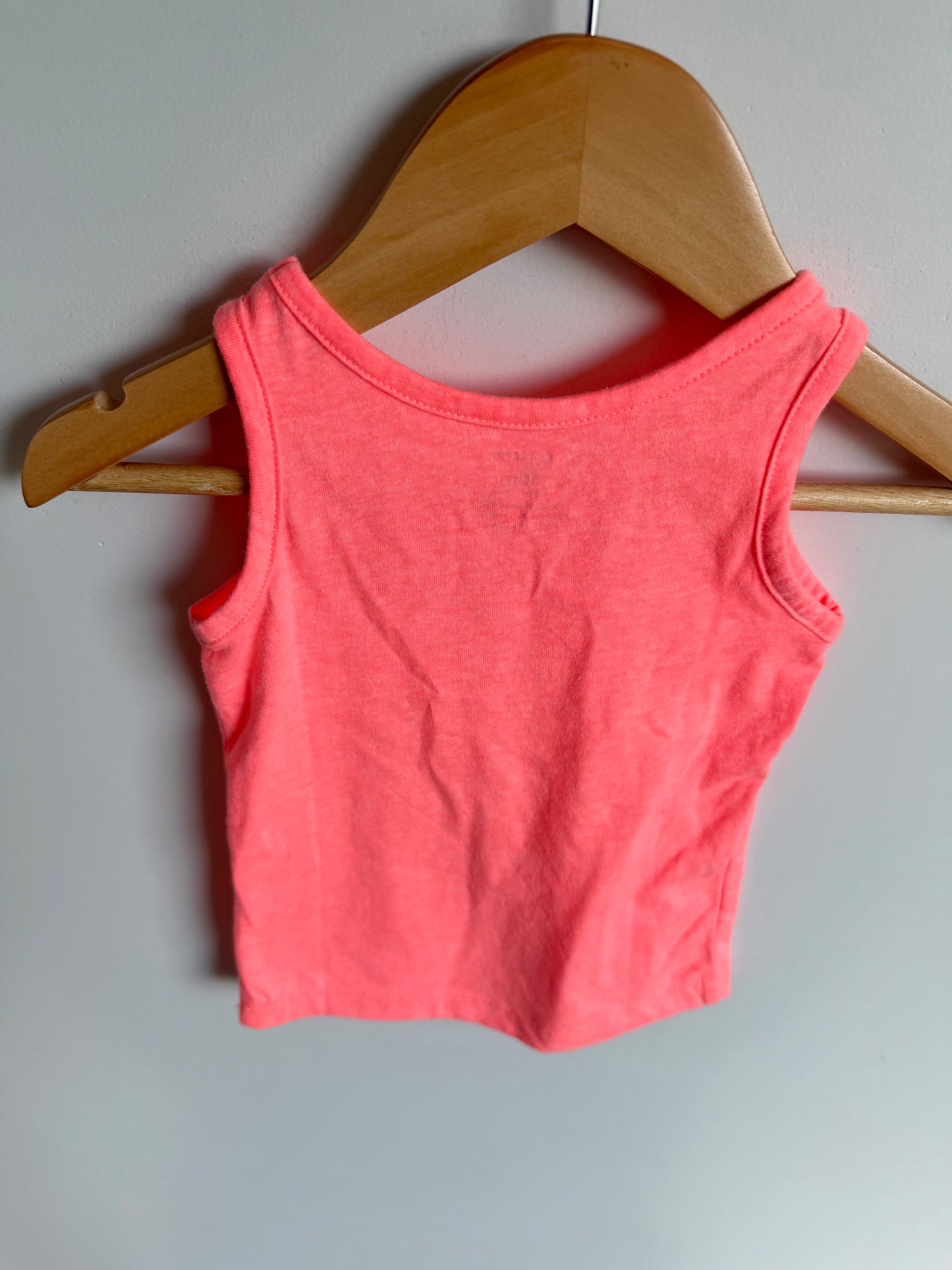 Bright Pink Heart Tank Top / 18m
