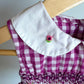 Gingham Embroidery Flower Dress / 12m
