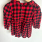 Red Checkered Collar Dress / 2T