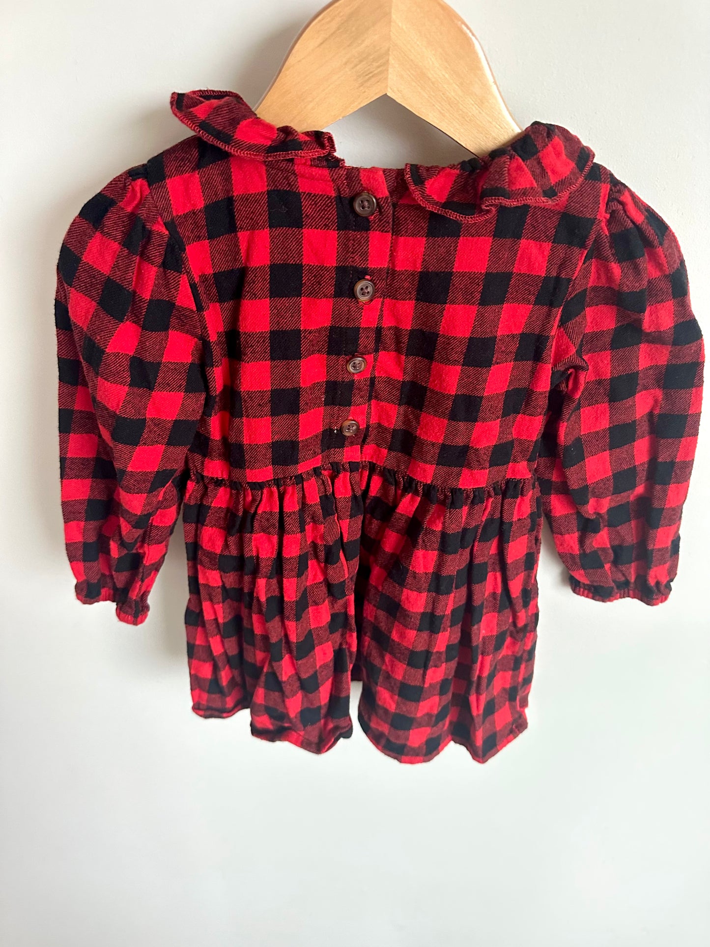 Red Checkered Collar Dress / 2T