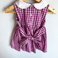 Gingham Embroidery Flower Dress / 12m