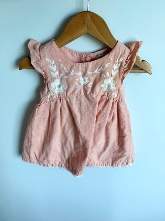 Lace Hem Coral Dress / 24m