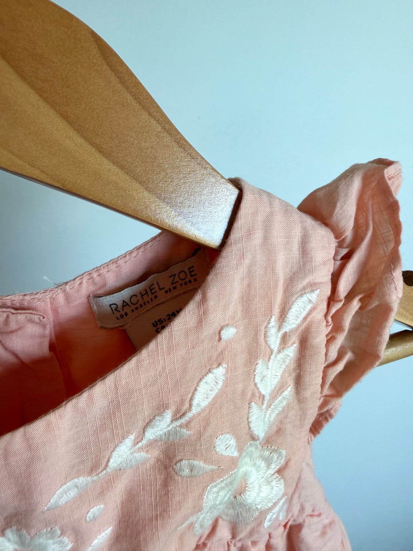 Lace Hem Coral Dress / 24m