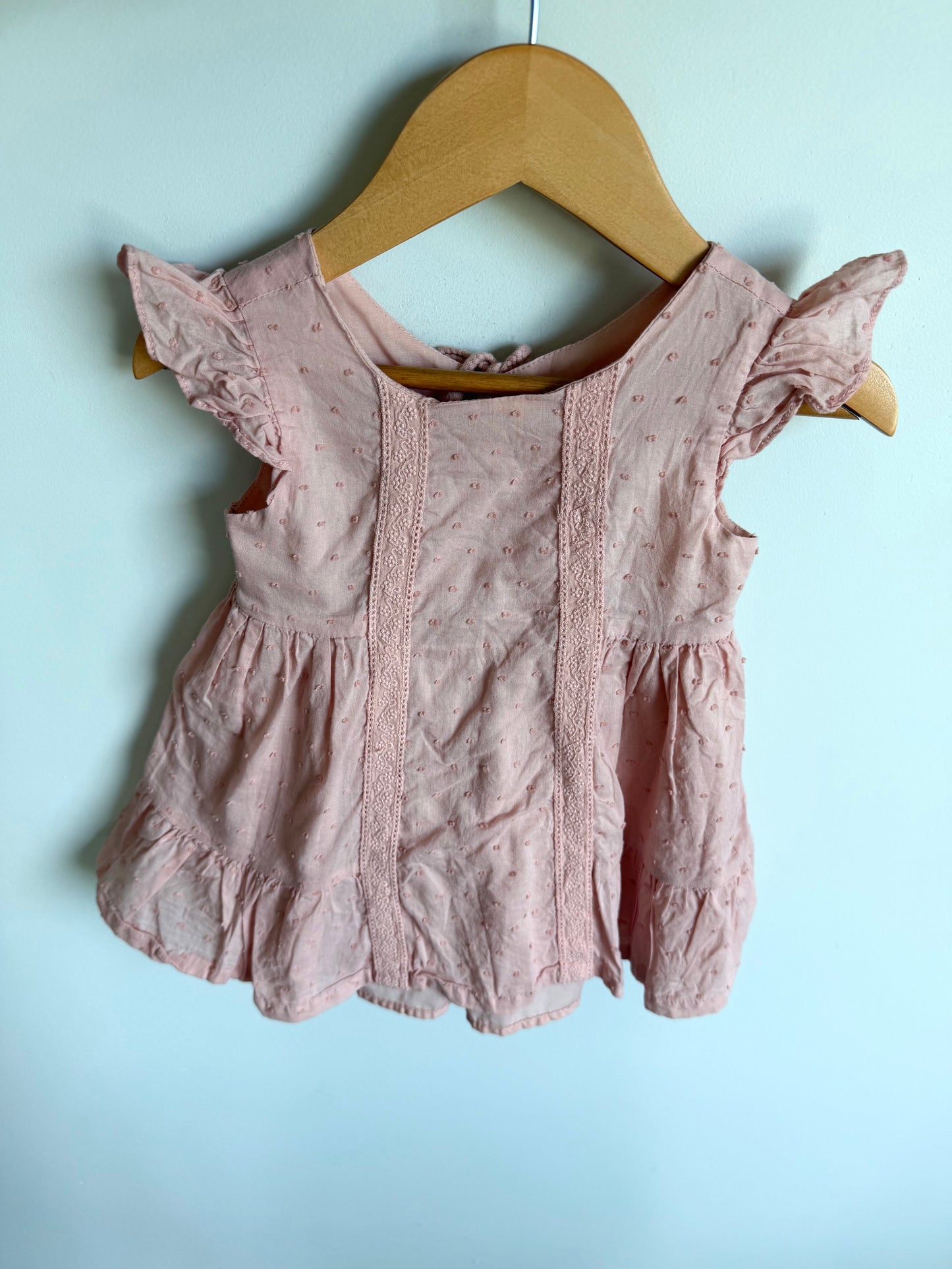Blush Embroidery Dotted Dress / 24m