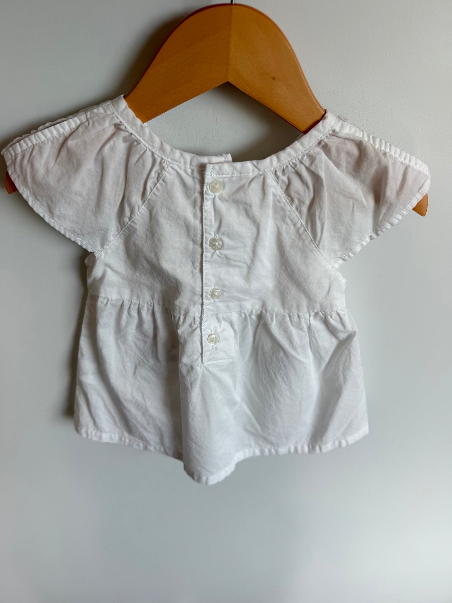 White Embroidery Flower Cotton Tunic Top / 18m