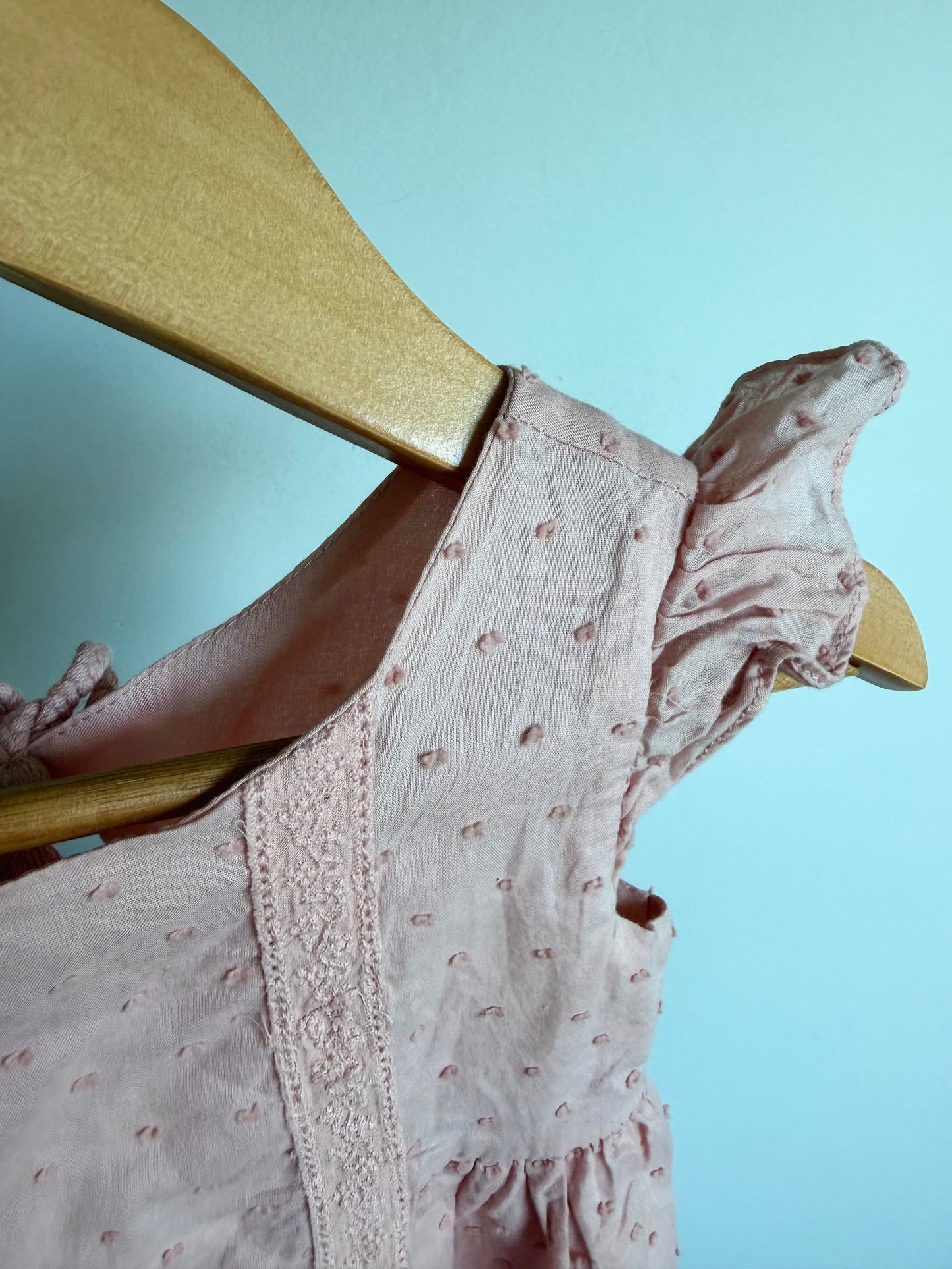Blush Embroidery Dotted Dress / 24m