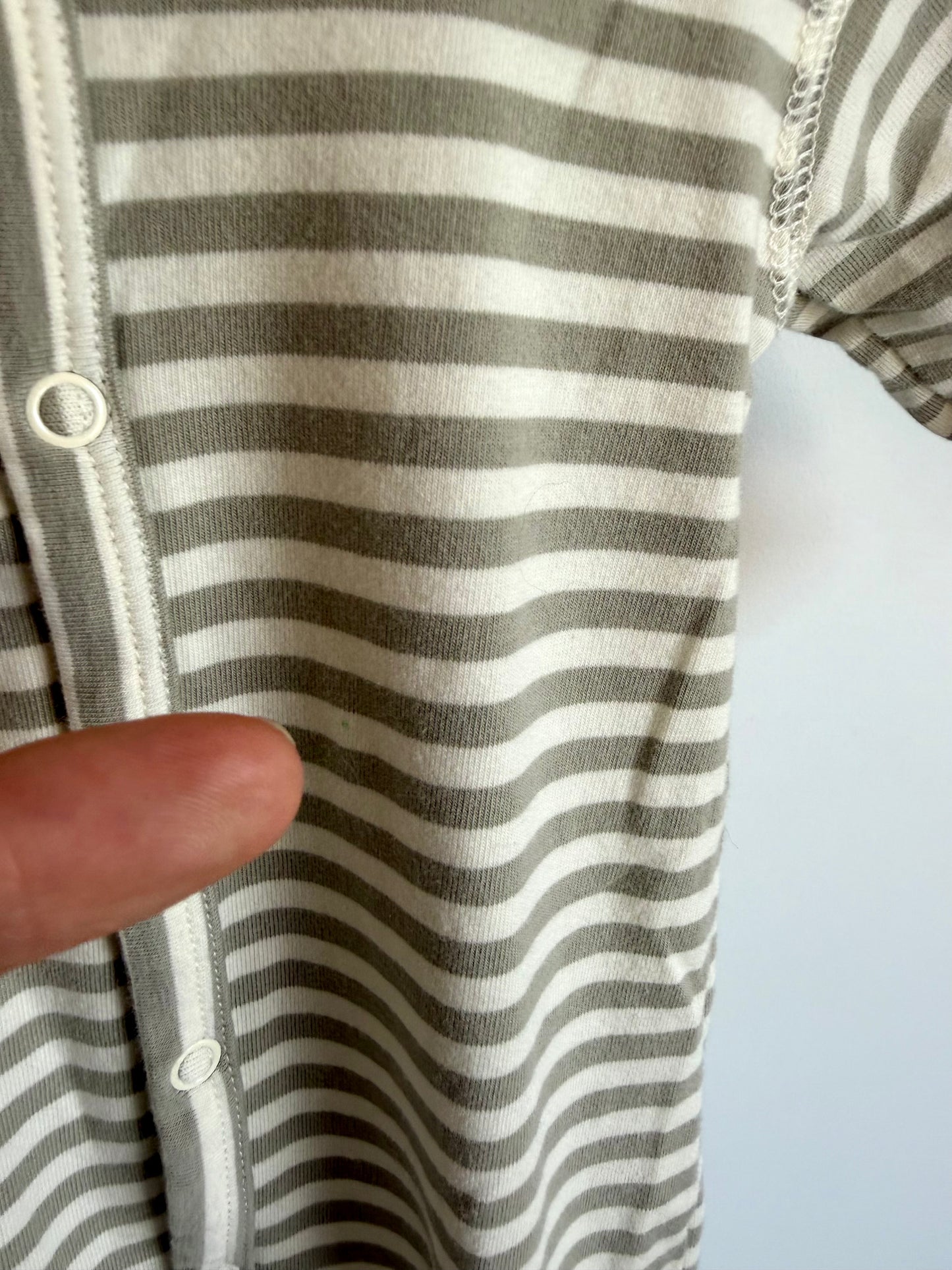 Quincy Mae Striped Grey Sleeper (PLAY) / 0-3m