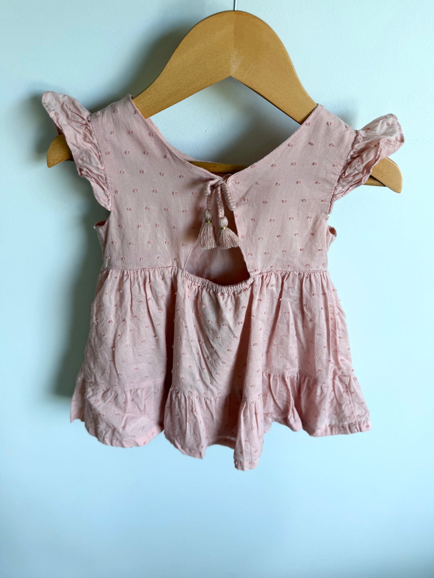 Blush Embroidery Dotted Dress / 24m
